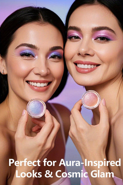 Holographic Glitter Eyeshadow Gel Jelly Shimmer Waterproof Long-Lasting Indigo Twilight Purple Blue Gradient Eye Makeup for Party Halloween