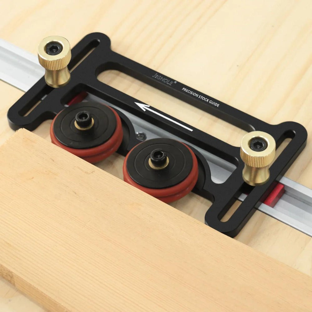 Feather Board Roller Guide for Table Saw, Aluminum Alloy One-Way Safety Stock Feeder with T-Track Mount