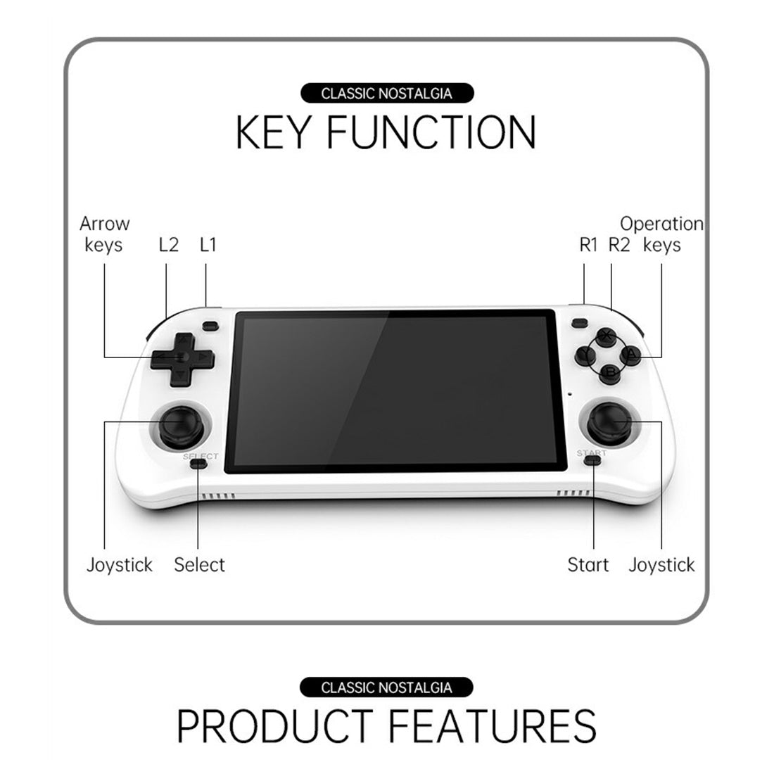Handheld Game Console Powkiddy RGB10MAX2 with 5-inch IPS, 128GB or 64GB Options, ArkOS for Portable Retro Gaming and Travel Play
