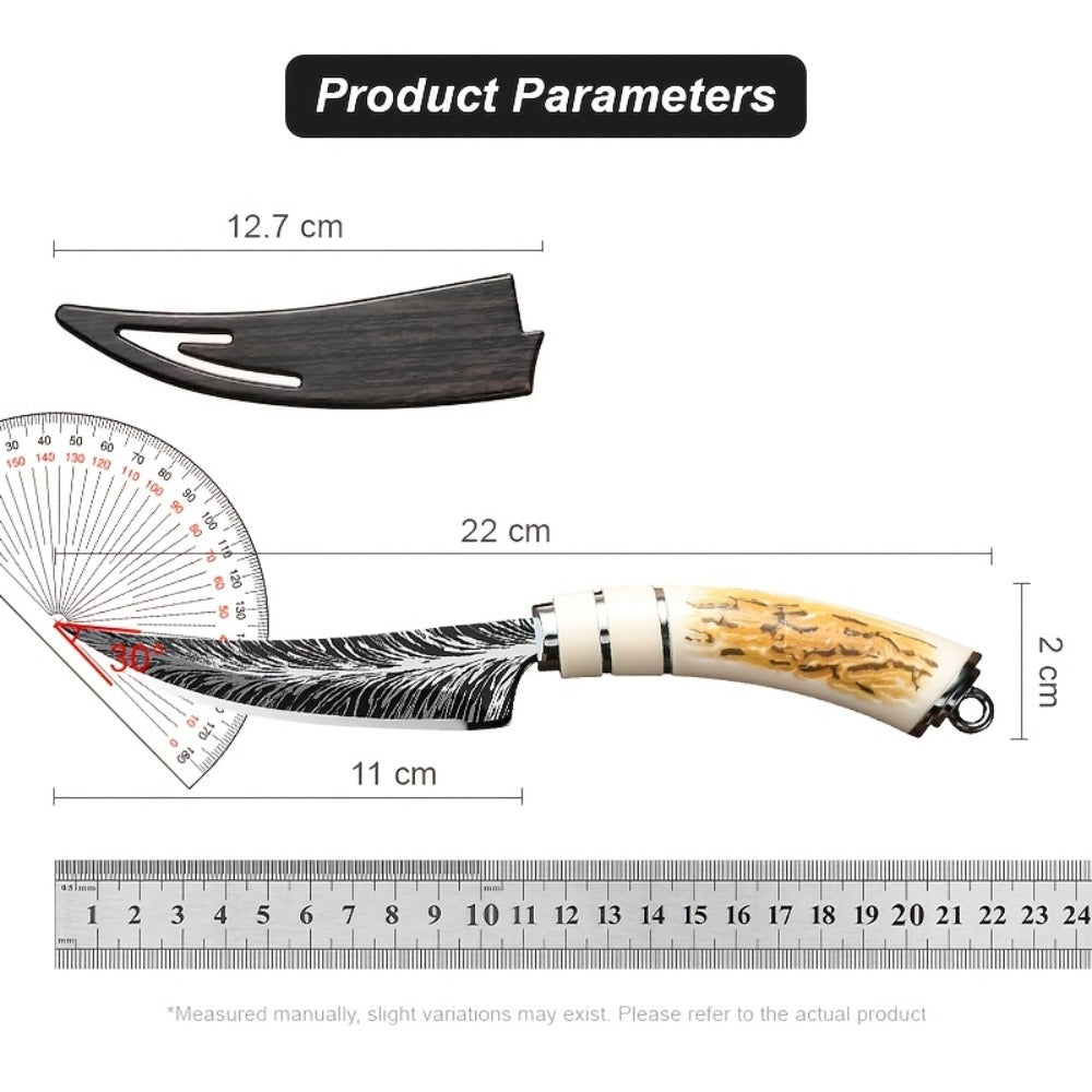 Butcher Knife Professional Bone-In Meat Cleaver Razor Sharp Blade with Patterned Design & Comfort Grip Handle