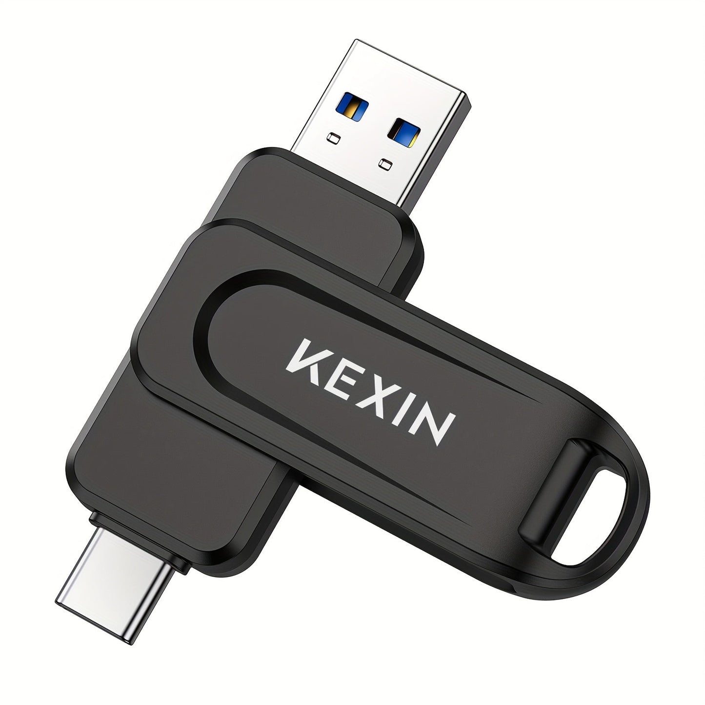 USB Flash Drive KEXIN 2-in-1 Rotating USB-C and USB-A Memory Stick in Five Colors, 32GB to 128GB