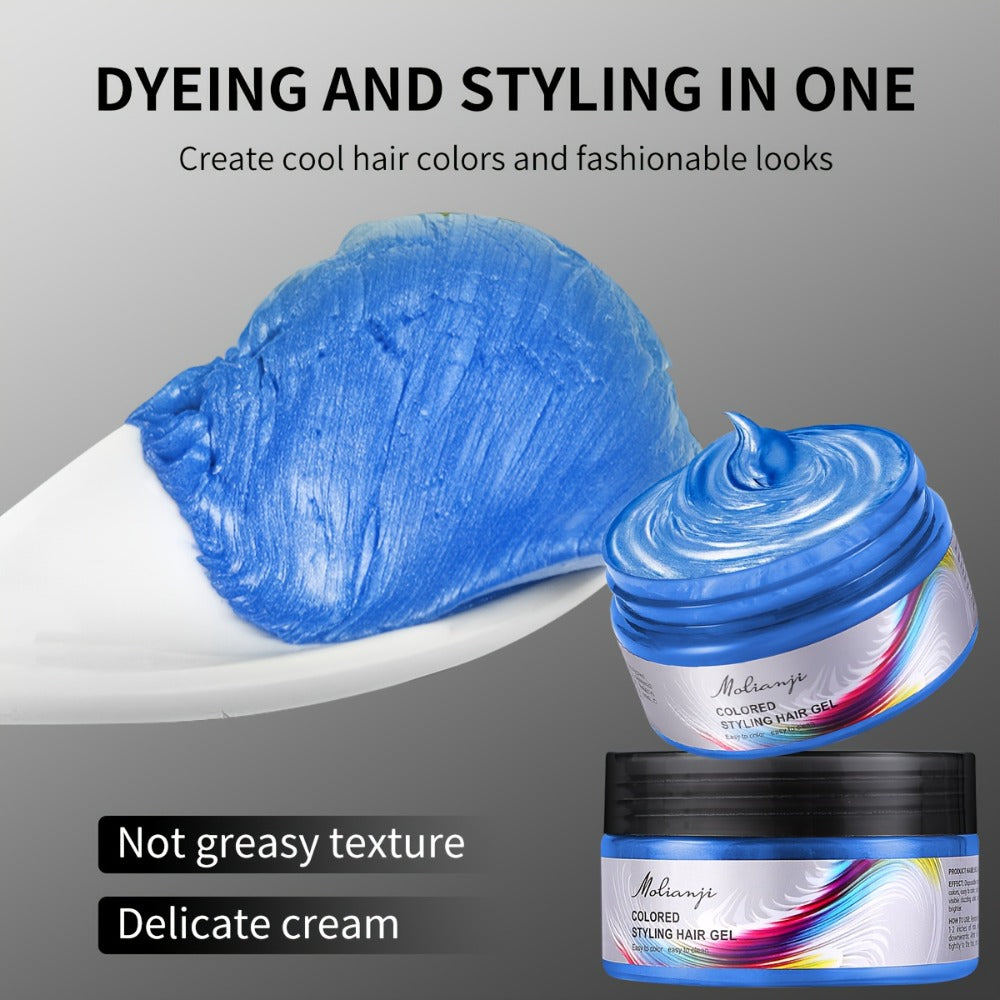 Hair Color Wax Temporary Hair Dye 3.53oz, 9 Vivid Shades, Easy Wash, Non-Damaging for Everyday Face, Beard and Body Grooming