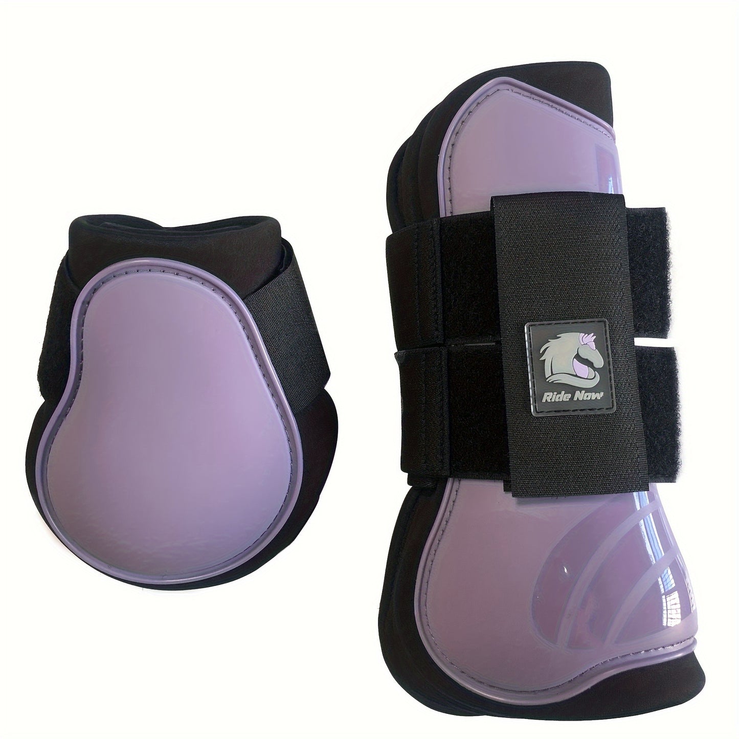 Horse Boots Set of 4 – Open Front Tendon & Fetlock Leg Protection Boots, PU Neoprene Splint Boots for Training, Racing, Riding & Jumping