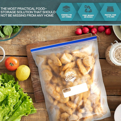 Freezer Storage Bags Resealable, Sturdy Bulk Food Storage Bags with Easy-Open Tabs for Freezer & Refrigerator