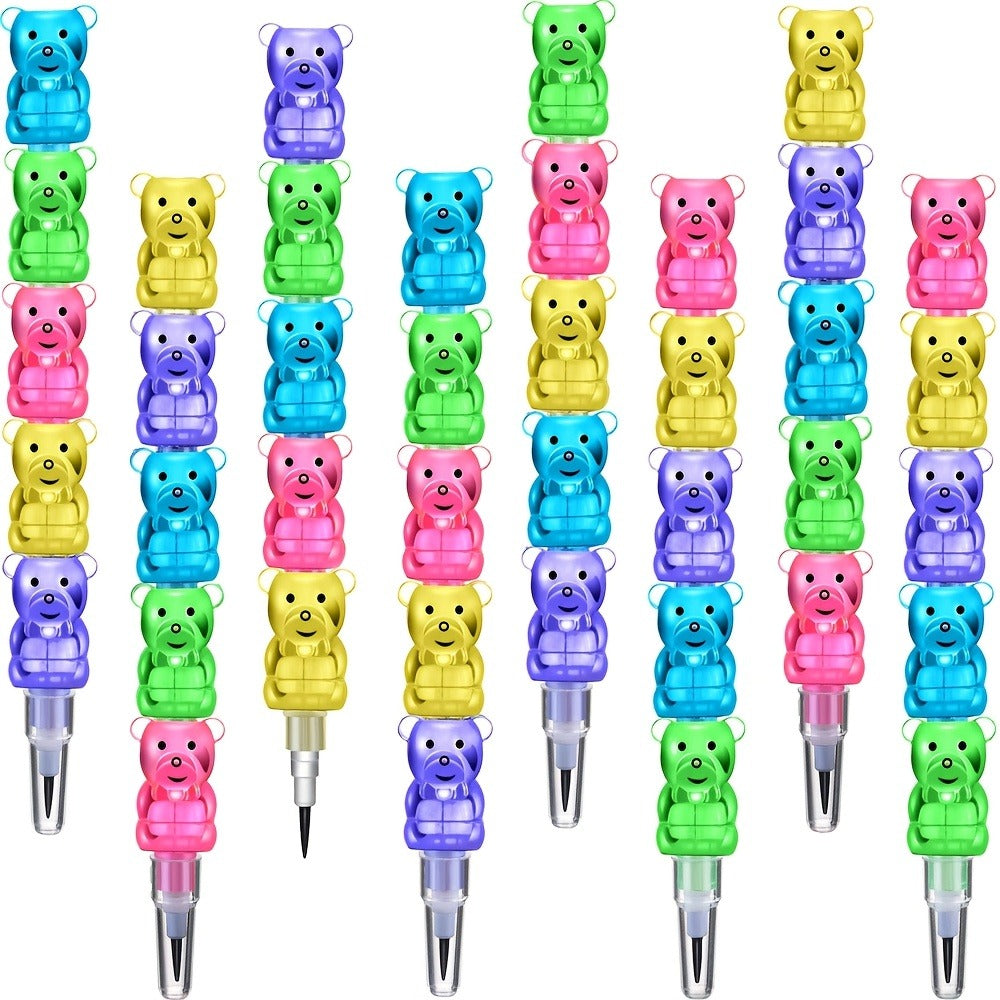 Bear Stackable Pencils 5-in-1 HB 59pcs No Sharpening Needed for Parties, Celebrations and Guest Favors