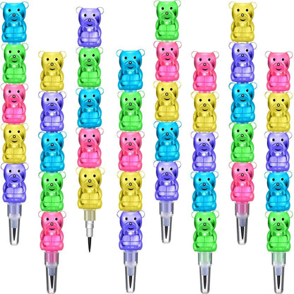 Bear Stackable Pencils 5-in-1 HB 59pcs No Sharpening Needed for Parties, Celebrations and Guest Favors