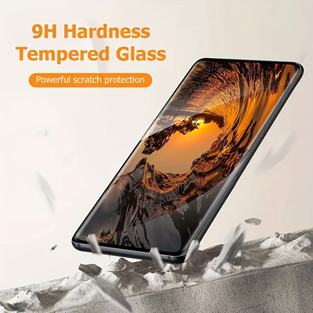 Samsung Galaxy Screen Protector + Camera Lens 2+2 Pack, 9H Anti-Spy Tempered Glass, Fingerprint Unlock Support