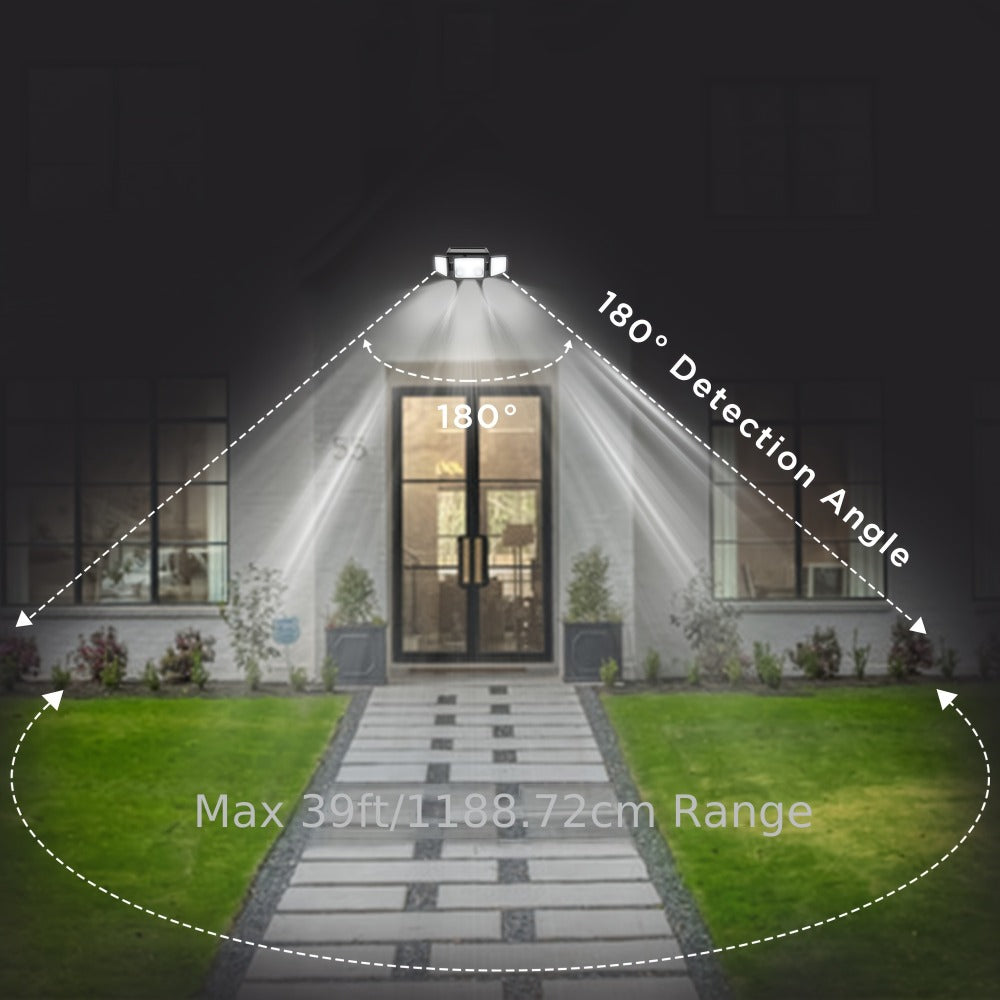 Solar Motion Sensor Light Outdoor, 3000LM 7000K 152 LED Flood Light with Dual Sensor, 270° Wide Angle & 3 Modes for Garden