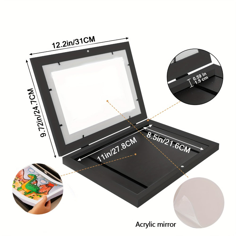 Kids Art Frame Changeable Front-Opening Display, Children Artwork Picture Frame for 8.5x11 & 10x12.5 Drawings