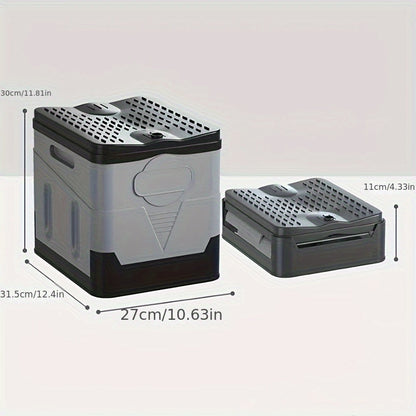 Foldable Camping Toilet Portable Porta Potty for Adults Kids with Lid Drain Hole Waterproof Thick PP Plastic Luggable Loo for Hiking Car