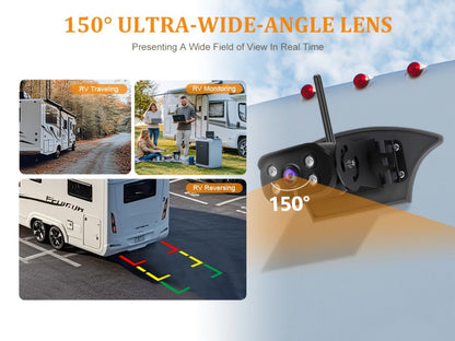 RV Backup Camera Wireless System – 7" HD 1080P Touchscreen Monitor, Night Vision, BSD Blind Spot Detection, 4-Channel, Furrion Compatible
