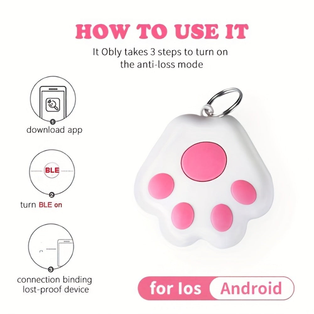 Dog Paw Smart Tracker Anti-Lost Positioning with Recording & Shutter Control, Cute Pet Accessory for Dogs & Cats