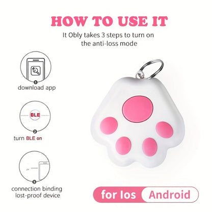 Dog Paw Smart Tracker Anti-Lost Positioning with Recording & Shutter Control, Cute Pet Accessory for Dogs & Cats
