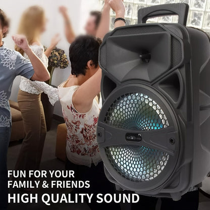 8-Inch Subwoofer Party Speaker 1000W Portable Rechargeable Wireless Bluetooth | Heavy Bass, FM Radio, LED Lights, Remote Control