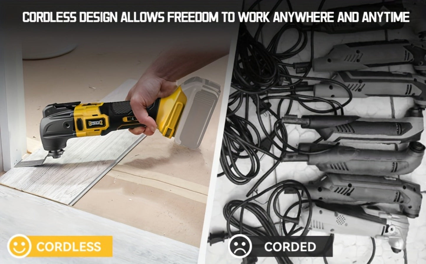 Oscillating Multi Tool Brushless Cordless Compatible with DeWalt 20V / 18V Battery, 21000 OPM Variable Speed
