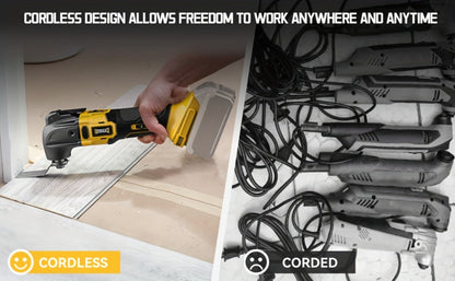 Oscillating Multi Tool Brushless Cordless Compatible with DeWalt 20V / 18V Battery, 21000 OPM Variable Speed