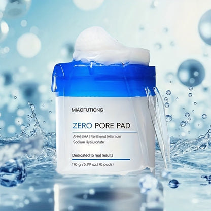 AHA BHA Toner Pads Zero Pore 70pcs - Deep Cleansing, Oil Control & Hydration with Hyaluronic Acid
