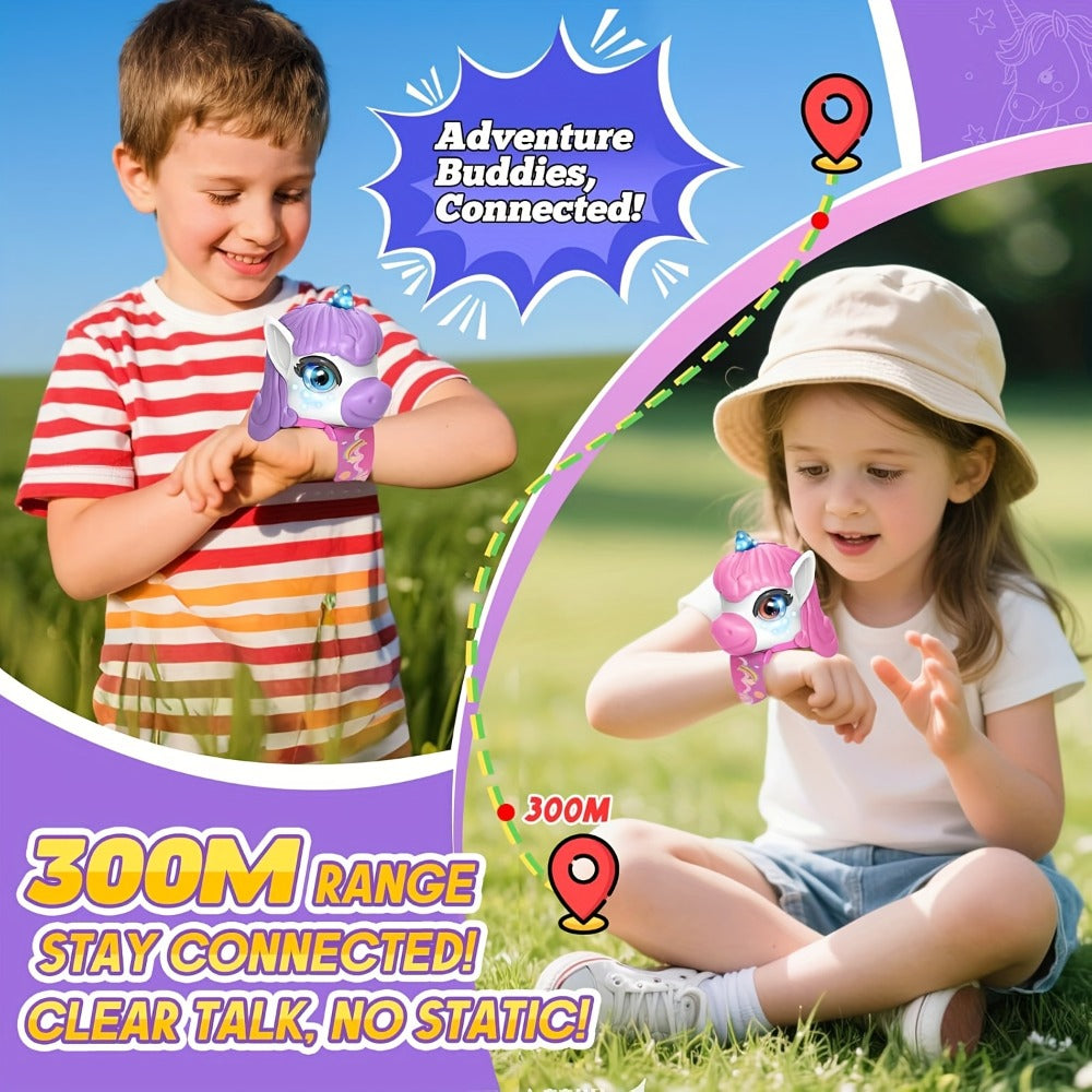 Unicorn Walkie Talkies for Kids 2 Pack, Glow in the Dark, Long Range 2-Way Radio Toy for Boys & Girls Ages 3-12