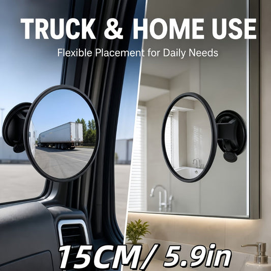 Convex Car Rearview Mirror 360° Rotating – Wide Angle Blind Spot Mirror with Silicone Suction Cup Mount for Cars Trucks SUVs Motorcycles