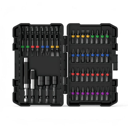 Impact Screwdriver Bit Set 45-Piece – Heavy-Duty Torx, Phillips, Flat & Square Bits with Storage Box, Compatible with Impact Drivers