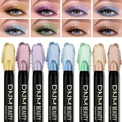 Eyeshadow Sticks and Gel Eyeliner Set 8 or 16PCS Shimmer Highly Pigmented Waterproof, for Makeup, Travel and Everyday Vanity Use