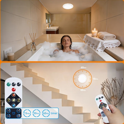LED Ceiling Light, Wireless Motion Sensor 2 Pack 5500mAh Rechargeable, Remote Control, 3 Brightness Modes