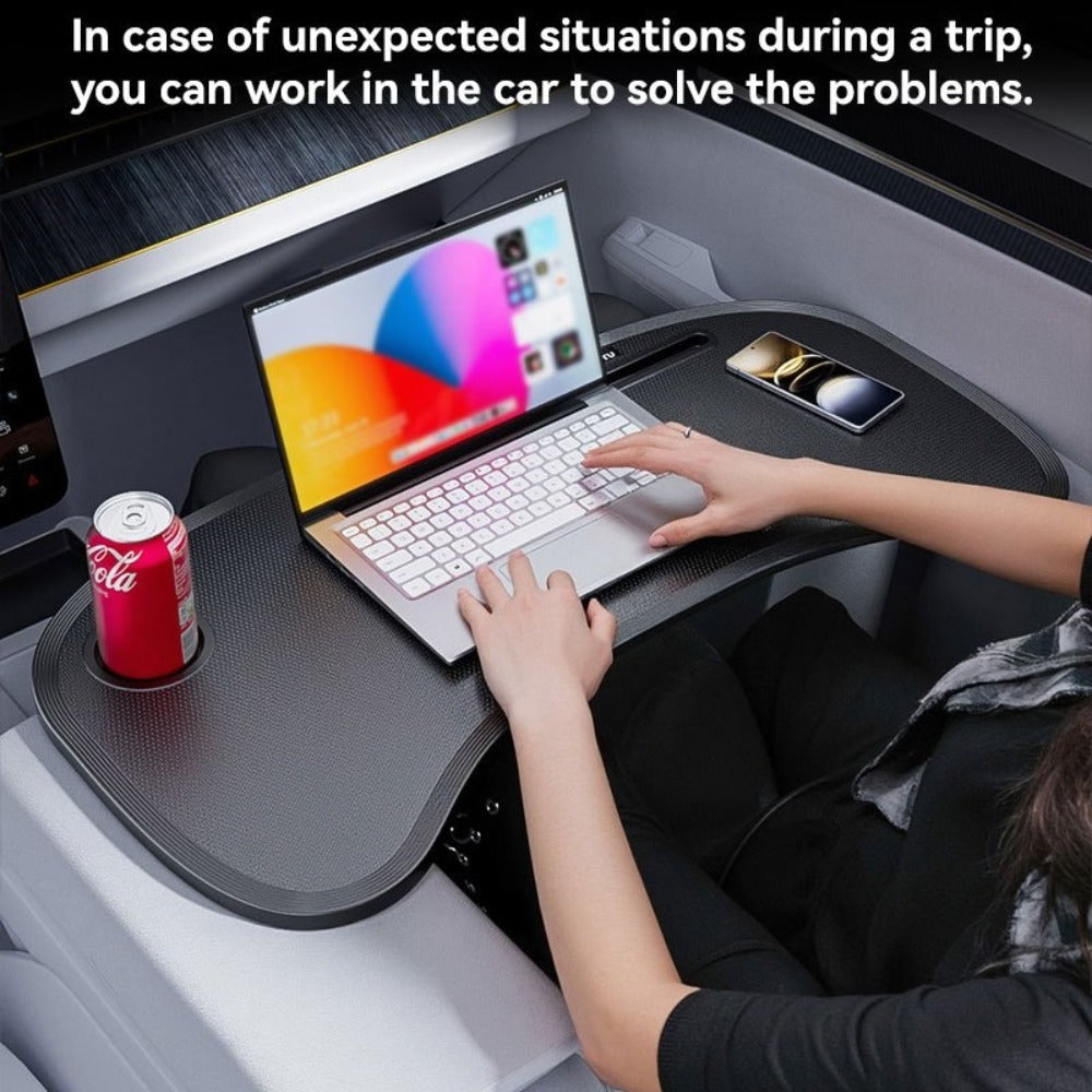 Car Laptop Desk Foldable – Portable Steering Wheel Tray Table | Multi-Function Work & Dining Surface for Car