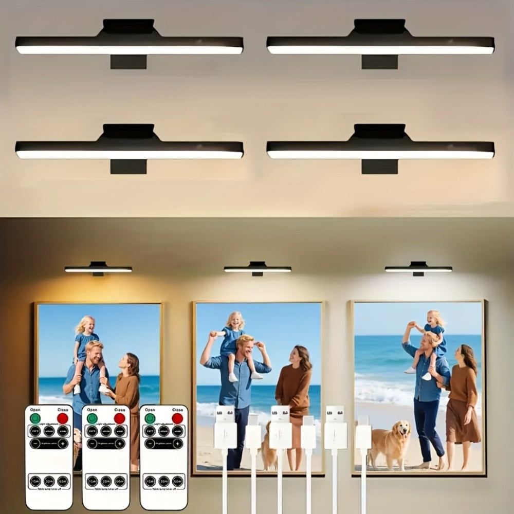 Picture Lights for Wall Battery Operated Rechargeable, Cordless LED Wall Sconce with Remote & 3 Color Temperatures