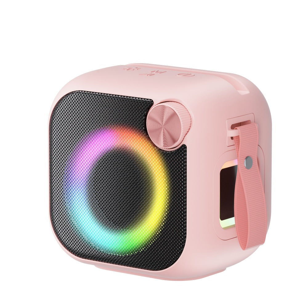 Bluetooth Speaker Square RGB Desktop Model with Phone Stand, USB, TF, AUX Playback, Type-C Charging and Five Colors