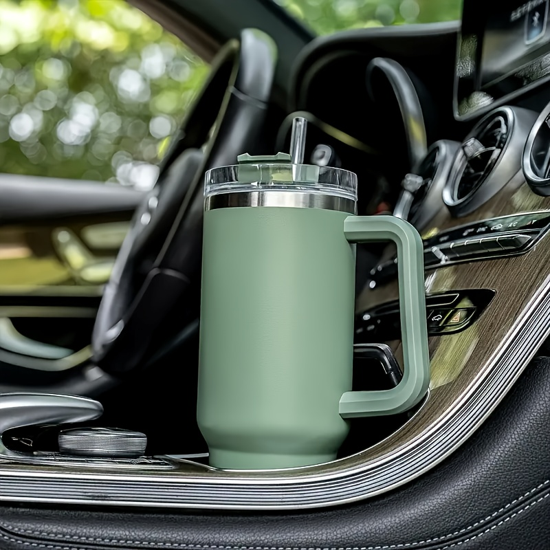 Insulated Tumbler 40oz with Handle & Straw Lid – Double-Wall Vacuum 304 Stainless Steel Travel Cup, Leakproof & Rustproof