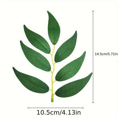 Artificial Ivy Leaves 100pcs Real Touch Faux Greenery Bulk, Realistic Plastic Willow Leaf for Wedding Home Decor DIY Wreaths Party Outdoor