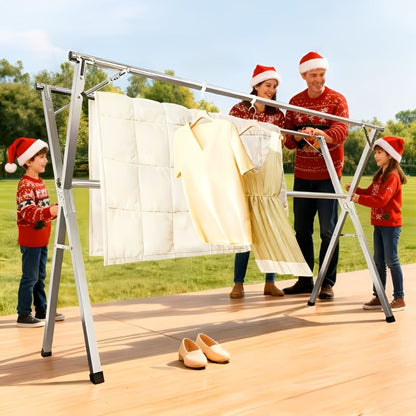 Clothes Drying Rack Collapsible Freestanding, Heavy Duty Stainless Steel Laundry Drying Rack Indoor Outdoor