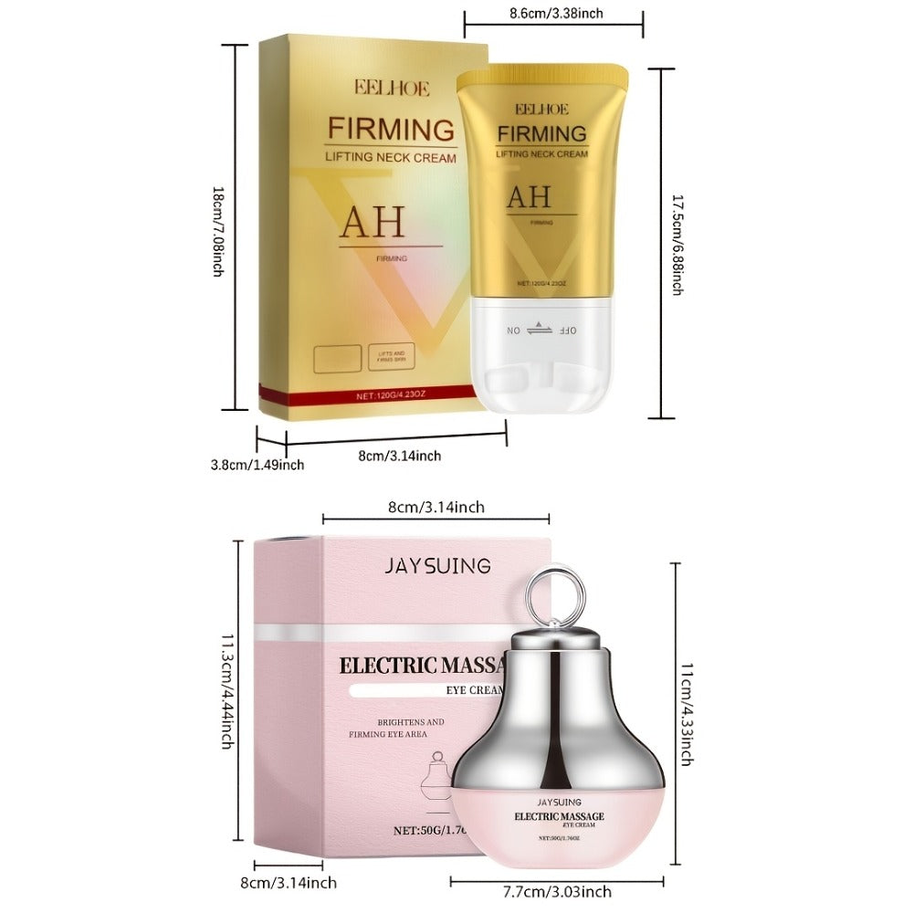 Eye Cream Neck Roller Cream Kit 2 Piece - Coffee Seed Extract Hyaluronic Acid Instant for Bath Time, Home Spa and Personal Care