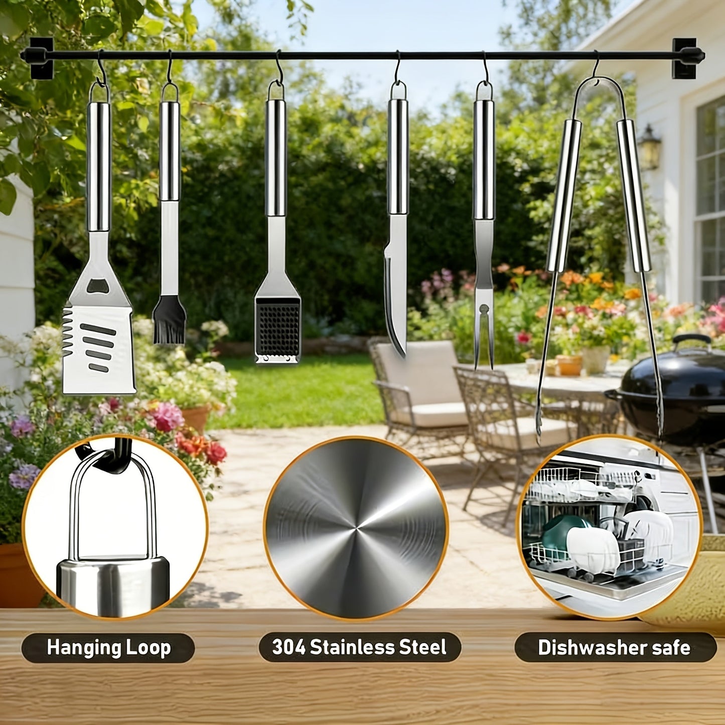 BBQ Griddle Tool Set with Aluminum Case, Oversized Spatula, Griddle Cover & Grill Scraper, Portable Outdoor Grilling Kit for Camping Parties