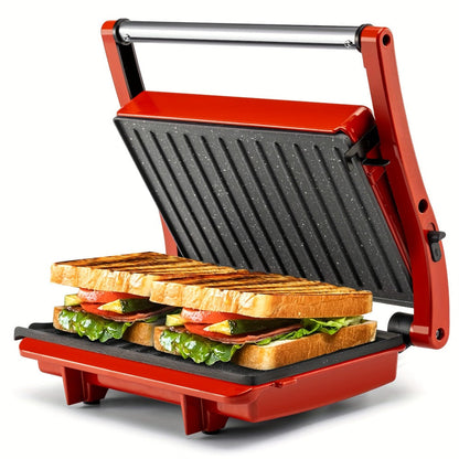 Panini Press Grill 3-in-1 Electric Indoor Grill with Non-Stick Plates - 180° Flat Grill for Entryways, Bedrooms and Living Spaces