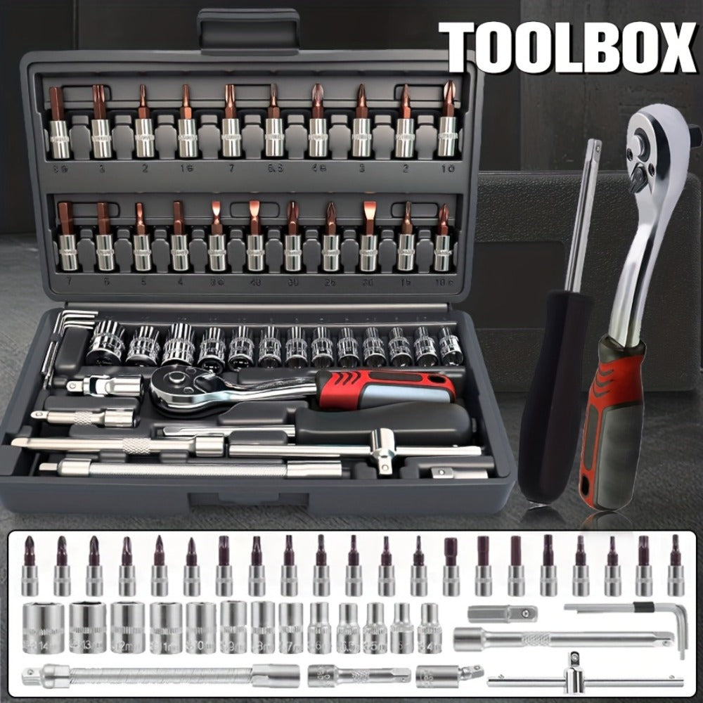 Emergency Vehicle Repair Tool Kit 45 to 171-Piece – Multi-Function Combination Wrench Set for Car, Bicycle & Motorcycle Outdoor Maintenance