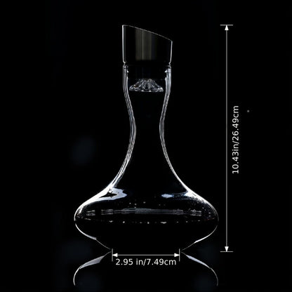 Wine Decanter Hand Blown Crystal Glass 1000ml Aerator Pourer Red Wine Carafe with Stainless Steel Aerator Lead-Free Clear Glass Perfect Gift