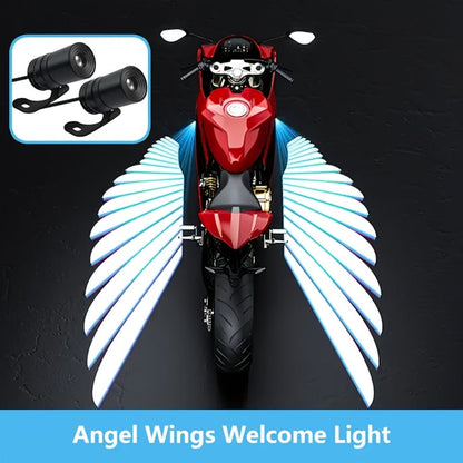 LED Angel Wing Motorcycle Projection Light Ground Shadow Decorative Atmosphere Light for Motorcycles Scooters Night Riding Visibility