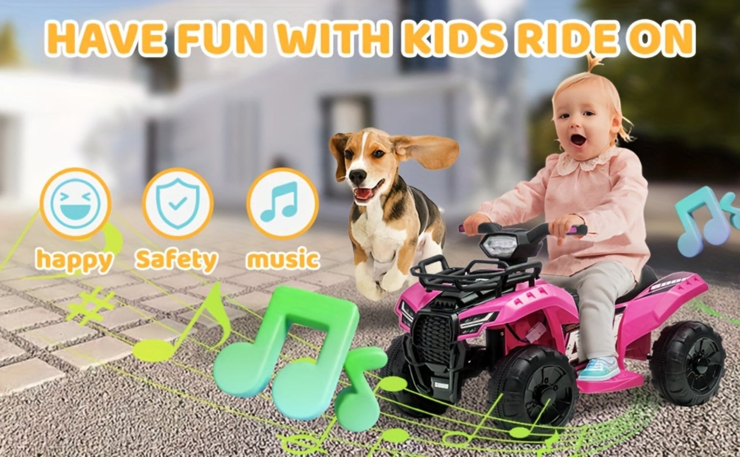 6V Kids Ride On ATV 4-Wheeler Quad Electric Toy Car for Toddlers 18-36 with the Listed Color, Size or Set Options for Everyday Use