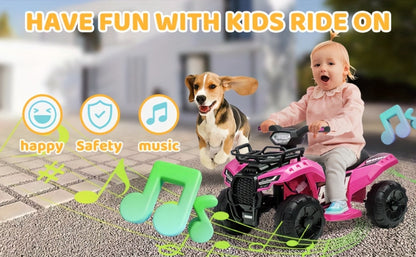 6V Kids Ride On ATV 4-Wheeler Quad Electric Toy Car for Toddlers 18-36 with the Listed Color, Size or Set Options for Everyday Use