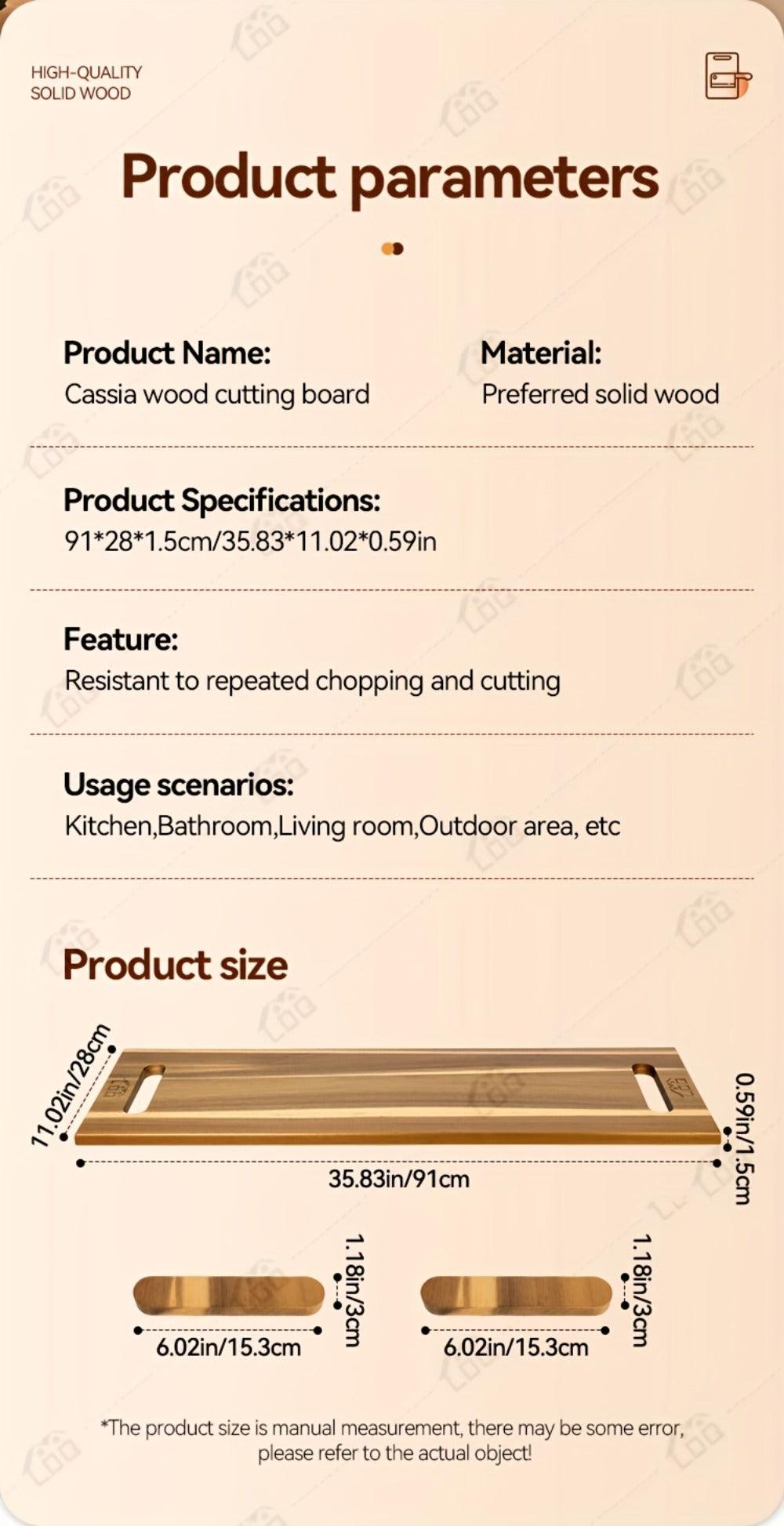 Charcuterie Board Extra Large 36x12 Inch Acacia Wood Cutting Board with Handles 3FT Rectangular Cheese Serving Platter Oversized Grazing