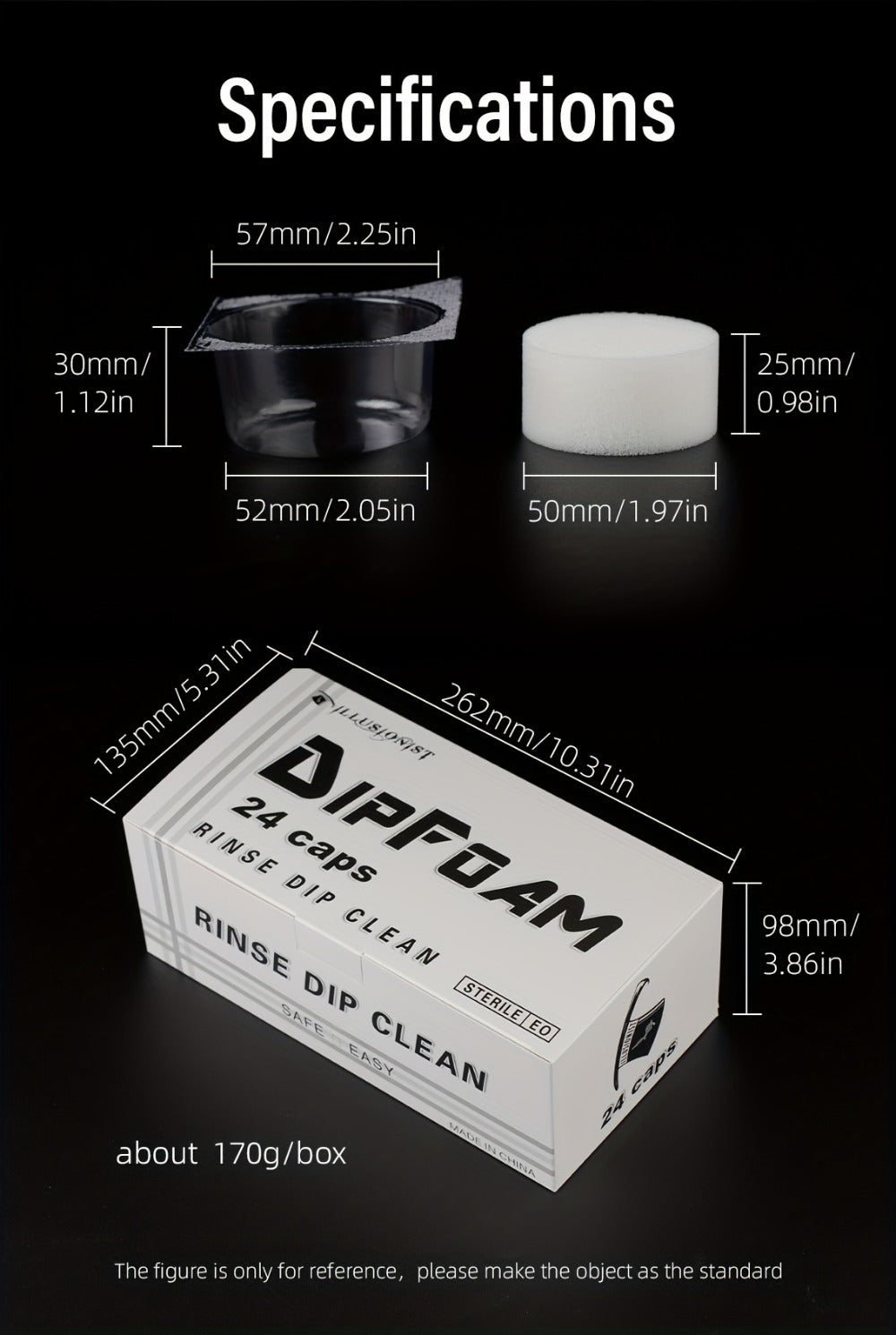 Tattoo Needle Dip Clean Cups 24pcs Foam Liner, Odorless Non-Electric Safe Cleaning for Cartridge & Traditional Needles