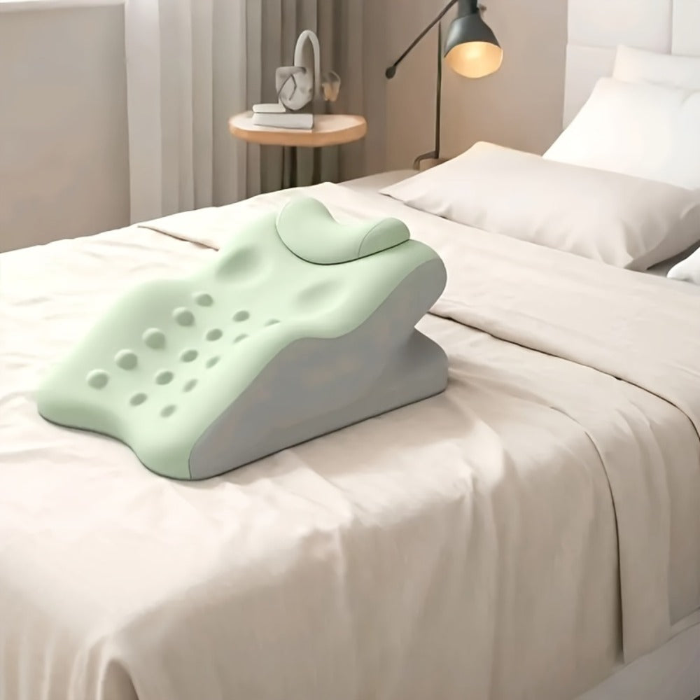 Bed Pillow Contoured Memory Foam Reading Cushion with Removable Washable Cover in Seven Colors