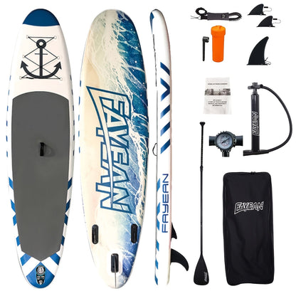 10.6-Foot Inflatable Stand-Up Paddle Board Kit with Six Graphics, Paddle, Pump, Bag, Leash and Fin
