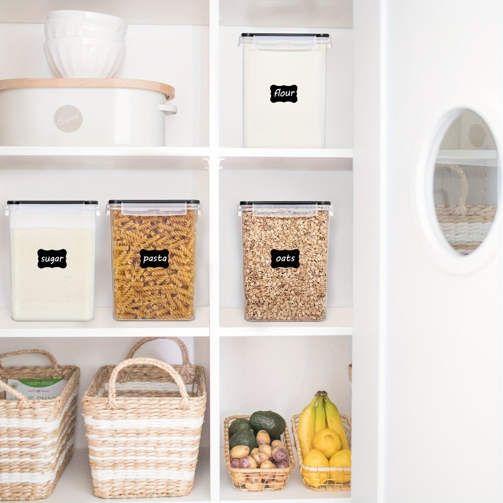 Pantry Canister Food Storage Organizer Four-Pack with 5.2L Plastic Containers and Measuring Cups