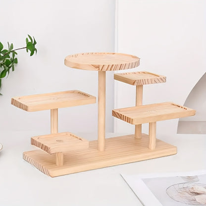 Tiered Wooden Display Stand Libra Balance Scale Style for Laundry Rooms, Closets and Home Organization