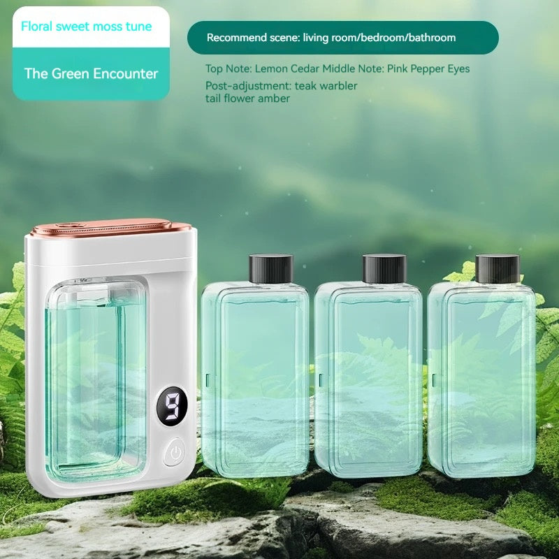 Essential Oil Aromatherapy Diffuser Set, Mini Humidifier with 7 Spray Levels, 1/4/ Timer, 5.07oz