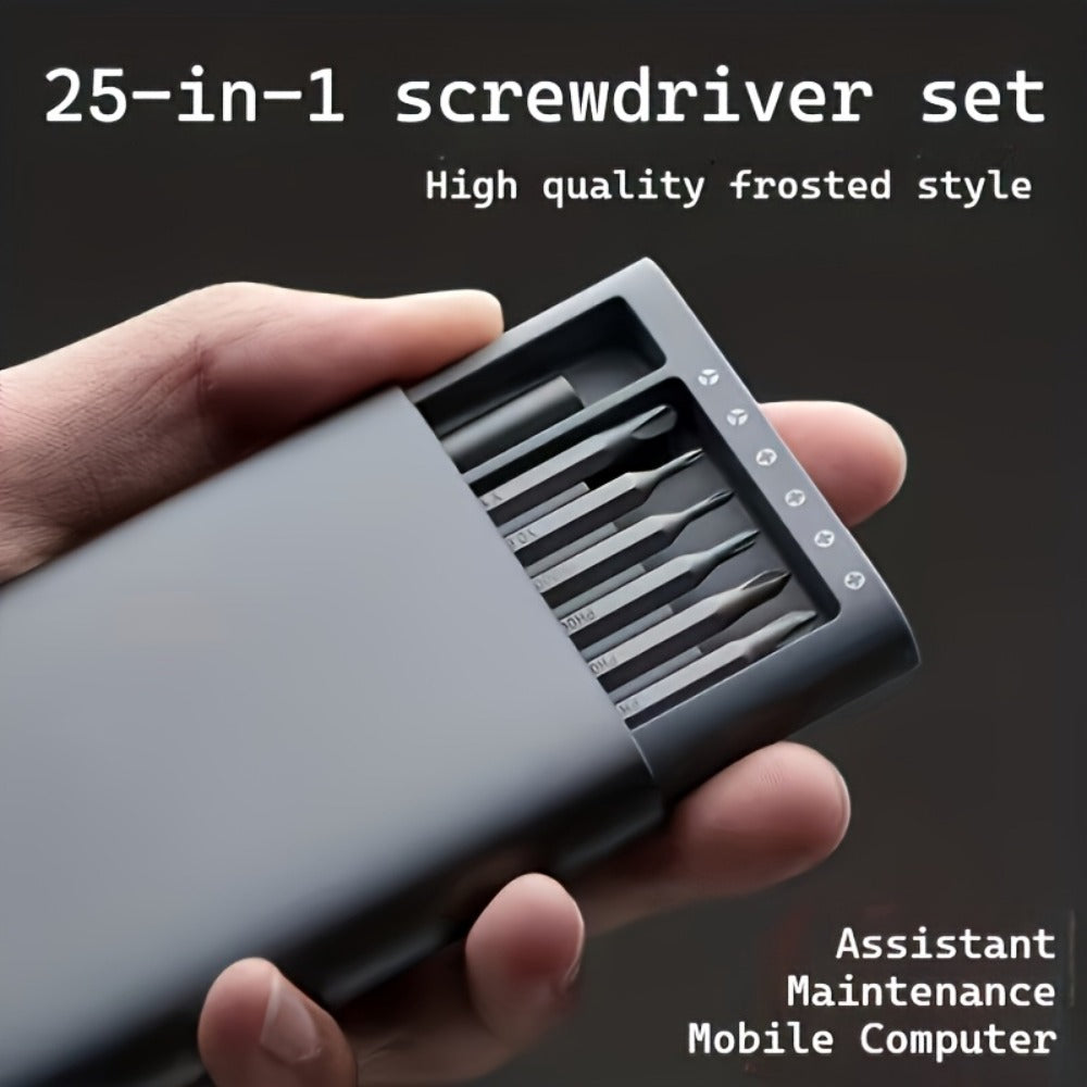 Precision Screwdriver Set 25PCS – Flat Head & Phillips Bits | Ergonomic Grip | All-in-One Kit for Electronics, Smartphones, Watches