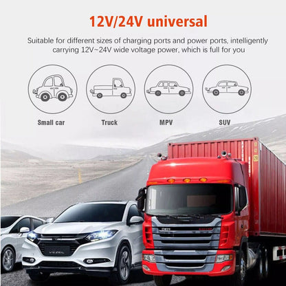 Portable 12V DC to 110V AC Power Inverter with LCD Display, Cooling Fan and 6600W Checkout Label