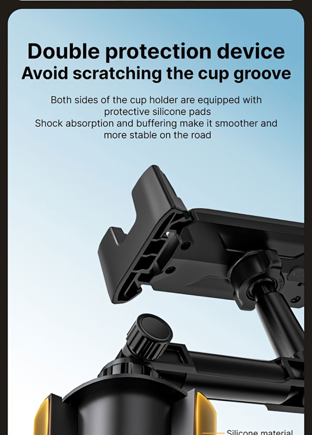 TP08 Cup-Base Car Phone Mount with Expanding Lower Base and Adjustable Clamp for 4–13-Inch Devices